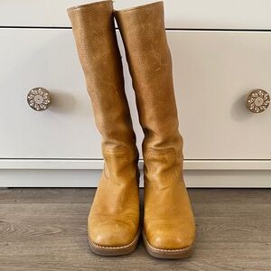 Vintage Yellow Leather Boots